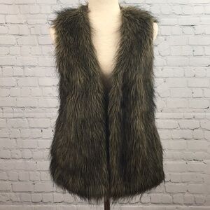 JACK by BB Dakota Brown Faux Fur Vest sz S